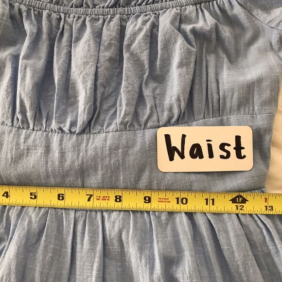 Altar'd State Light Blue Square Neck Long Sleeve Cottage Core Mini Dress NEW - S - Picture 7 of 10